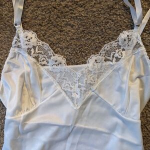 Vintage Satin Chemise with Lace Detail